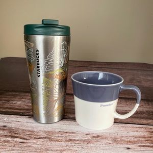 Starbucks Stainless Steel Vacuum Coffee Thermos and Passion New Bone China Mug